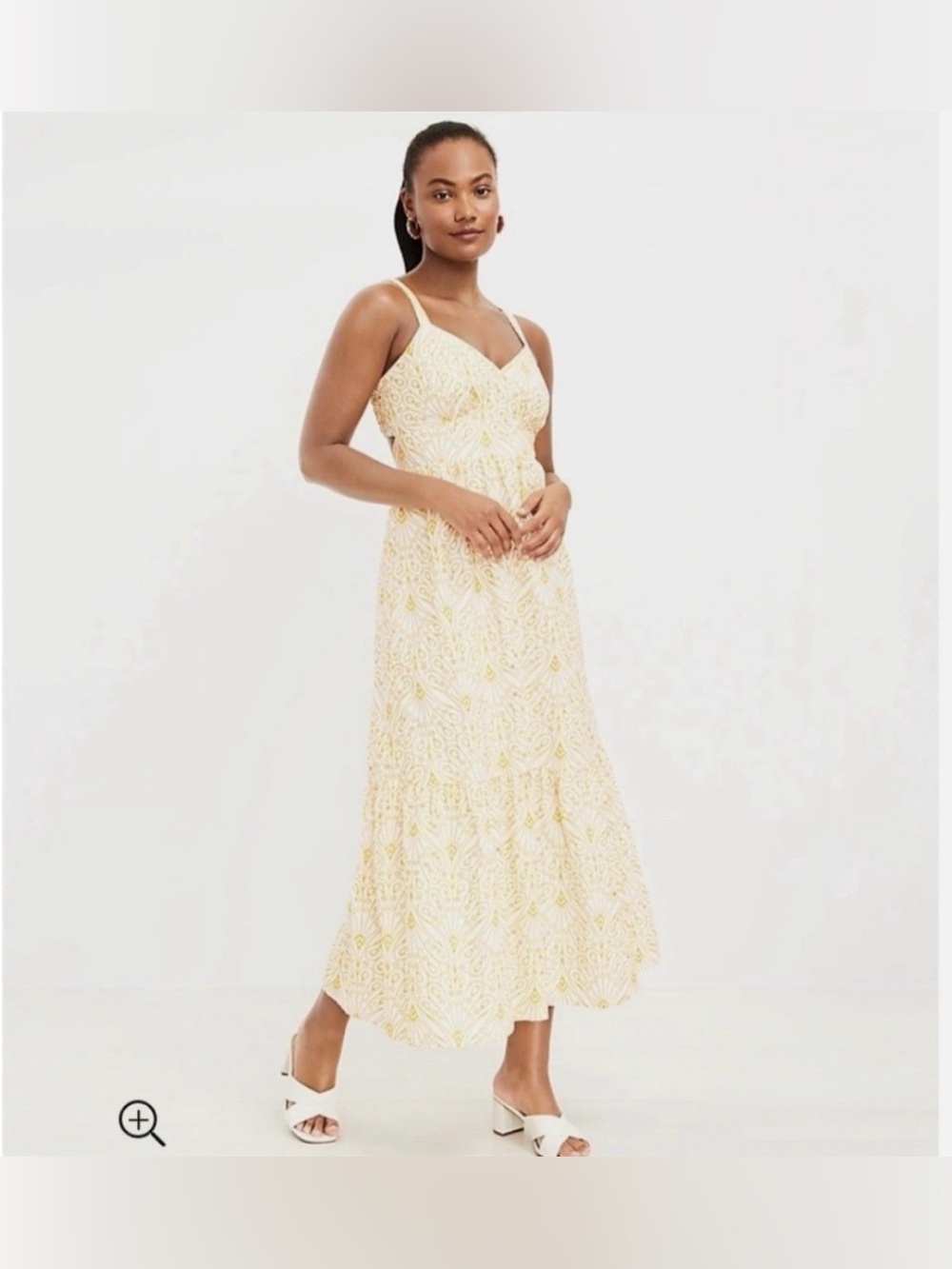LOFT Orange and White Eyelet Maxi Dress Size 2